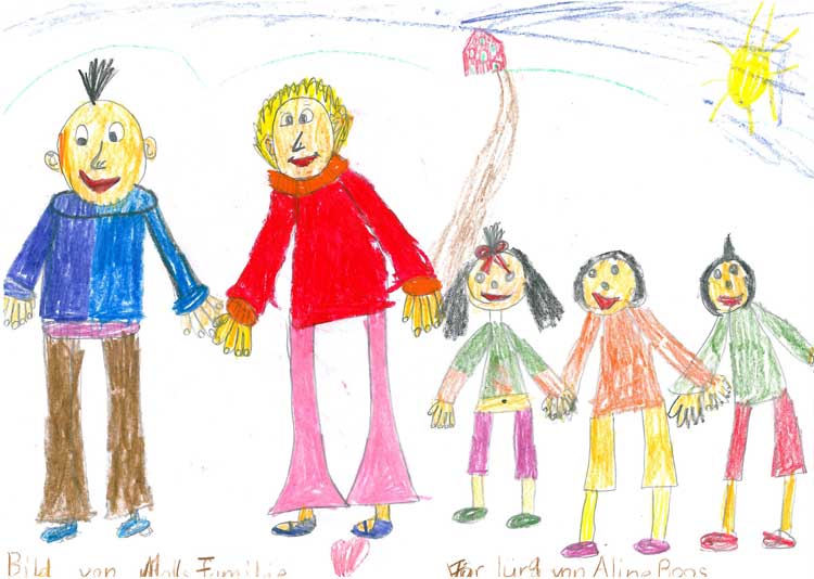Papa Moll und Familie, gezeichnet von Aline Boos